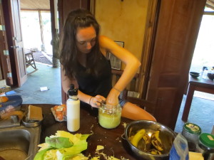 Nathalie making saurkraut