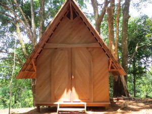Our tool shed - entirely made out of salvaged wood and featuring the first true traditional wooden shingle roof in Costa Rica.